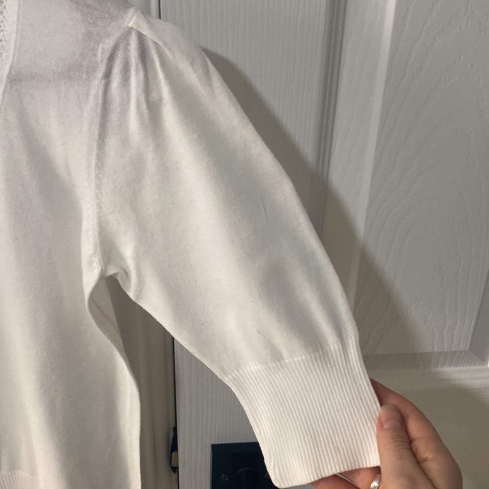 BCBGMaxaZria white sweater with short sleevesNWOT - Picture 2 of 12